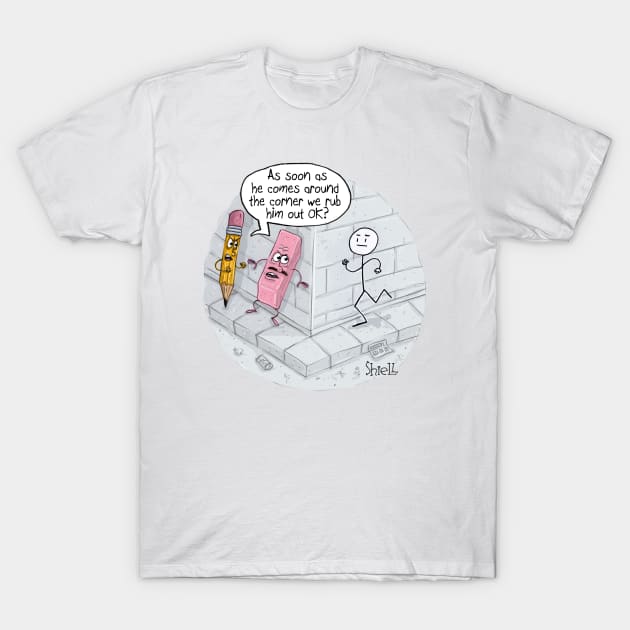 Stick man rub out T-Shirt by macccc8